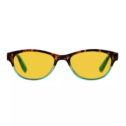 Amber Tinted Patterned Design Blue Light Blocking Reading Glasses Women