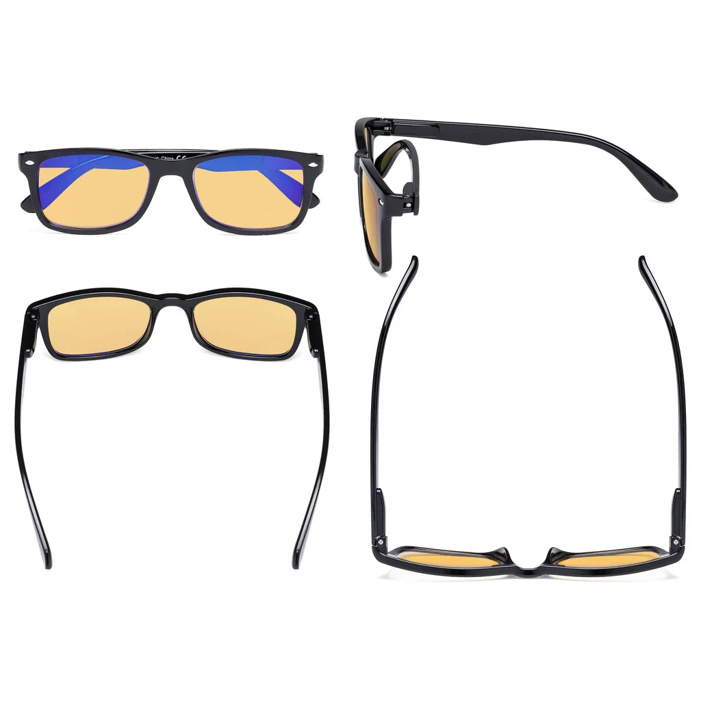 Amber Tinted Blue Light Blocking Reading Glasses Women Men