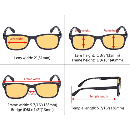 Amber Tinted Blue Light Blocking Reading Glasses Women Men