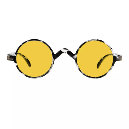 Amber Tinted Round Blue Light Blocking Reading Glasses Women Men