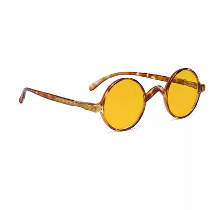 Amber Tinted Round Blue Light Blocking Reading Glasses Women Men