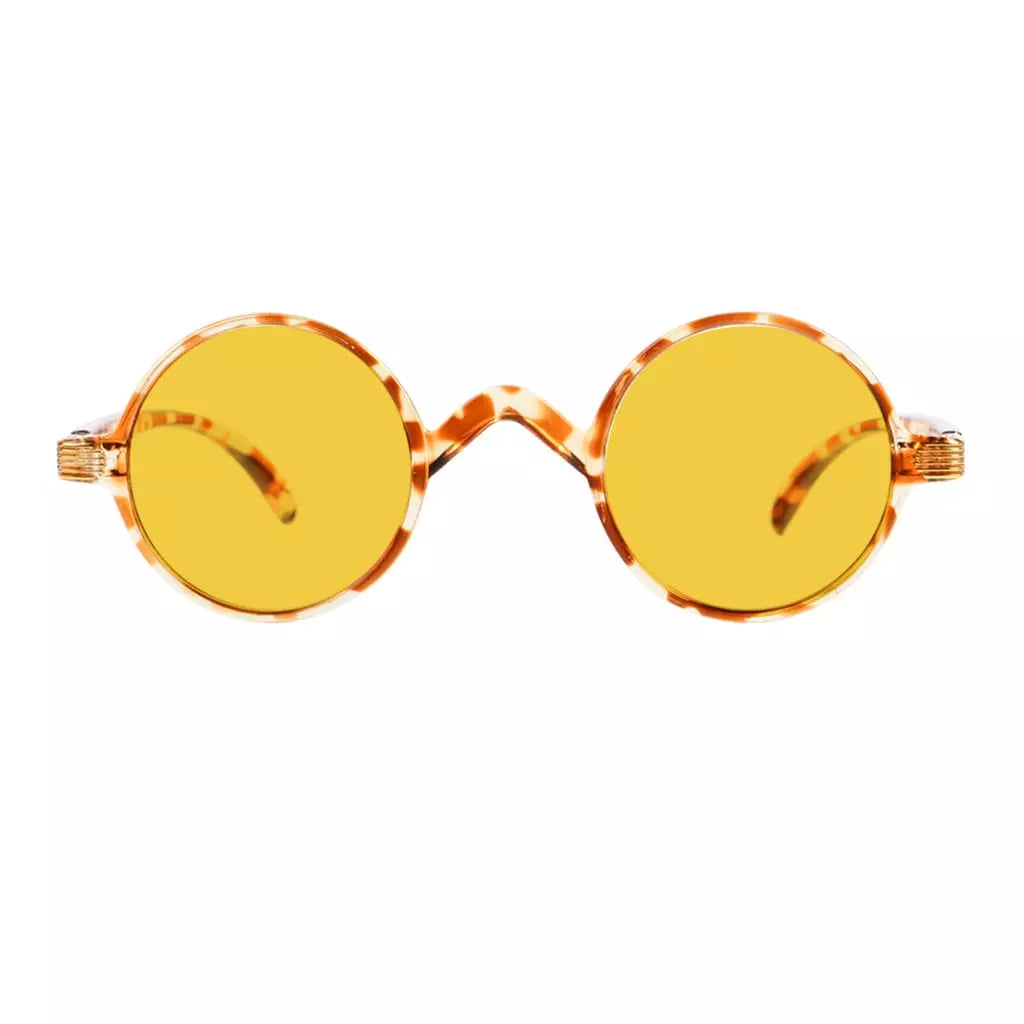 Amber Tinted Round Blue Light Blocking Reading Glasses Women Men
