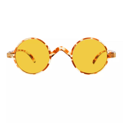 Amber Tinted Round Blue Light Blocking Reading Glasses Women Men