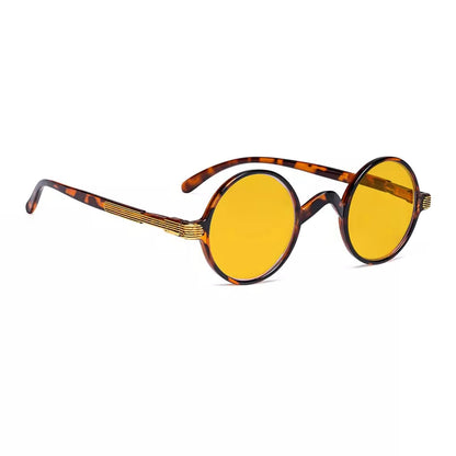 Amber Tinted Round Blue Light Blocking Reading Glasses Women Men