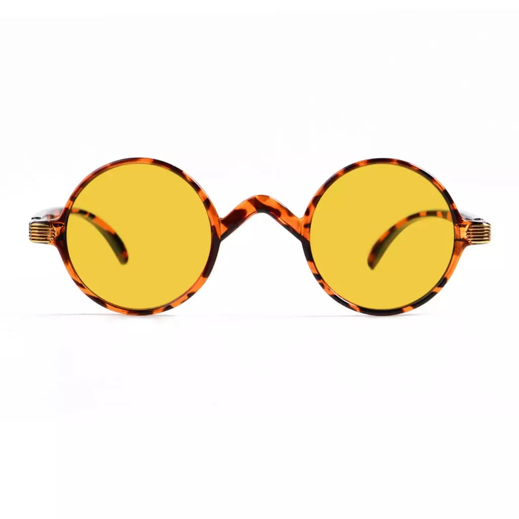 Amber Tinted Round Blue Light Blocking Reading Glasses Women Men