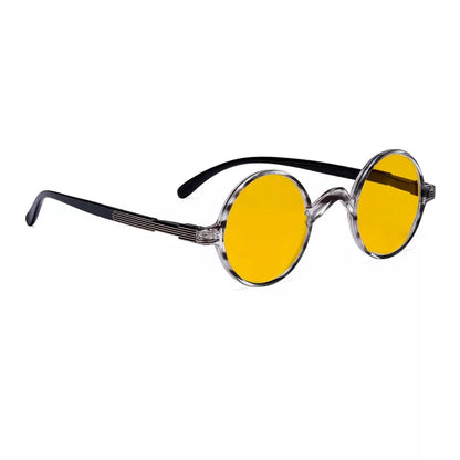 Amber Tinted Round Blue Light Blocking Reading Glasses Women Men