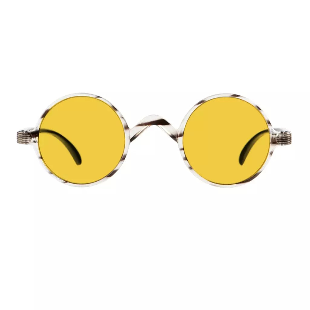 Amber Tinted Round Blue Light Blocking Reading Glasses Women Men