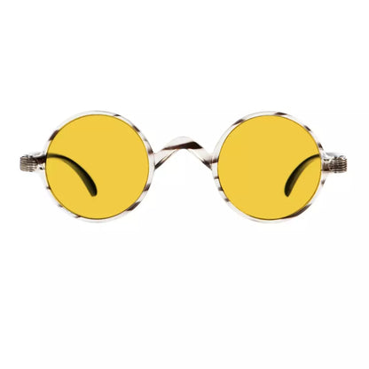 Amber Tinted Round Blue Light Blocking Reading Glasses Women Men