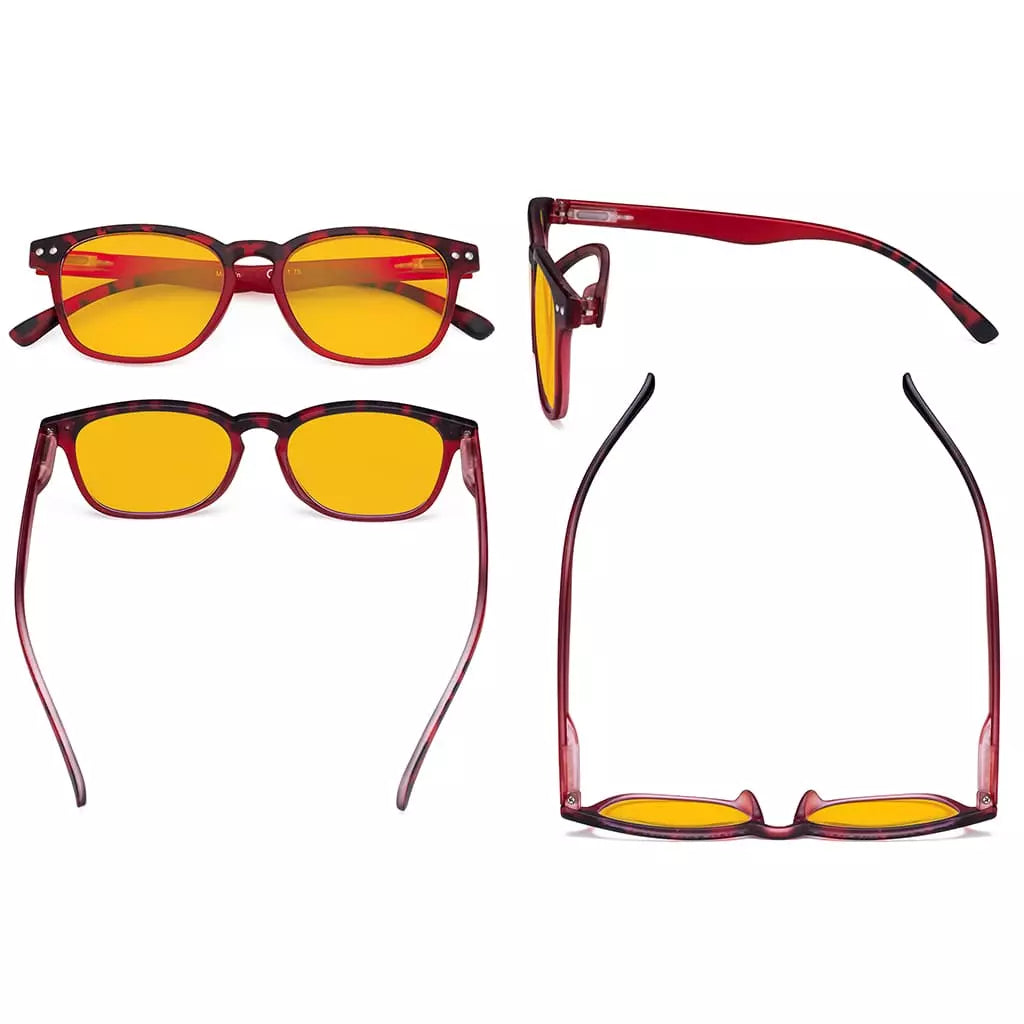 Amber Tinted Blue Light Blocking Reading Glasses Women