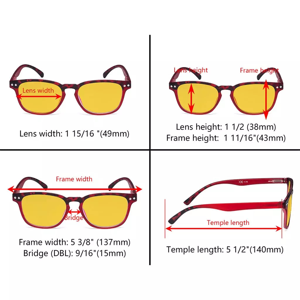 Amber Tinted Blue Light Blocking Reading Glasses Women