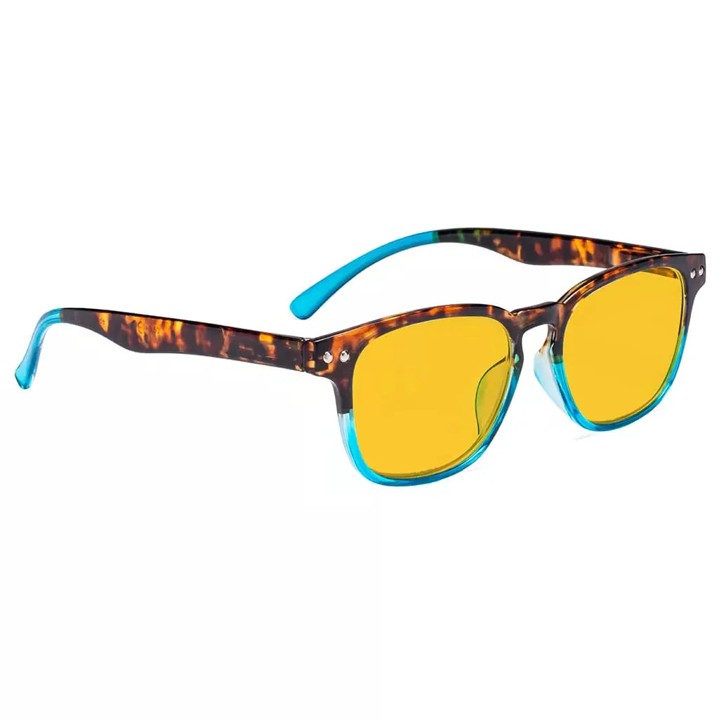 Amber Tinted Patterned Designer Blue Light Blocking Reading Glasses
