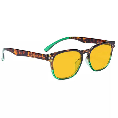Amber Tinted Patterned Designer Blue Light Blocking Reading Glasses