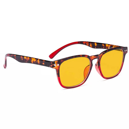 Amber Tinted Patterned Designer Blue Light Blocking Reading Glasses