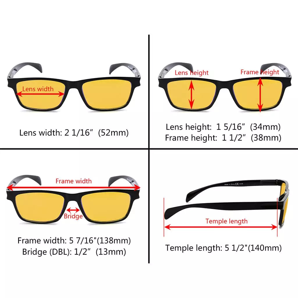 Amber Tinted Blue Light Blocking Reading Glasses Women Men