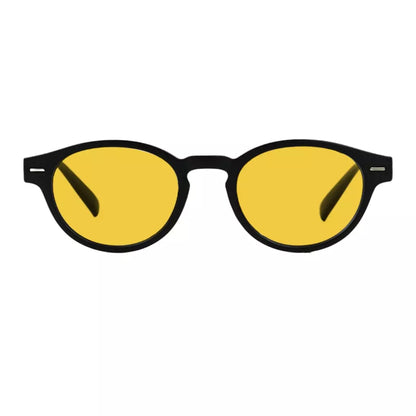 Oval Round  Amber Tinted Blue Light Blocking Reading Glasses Women