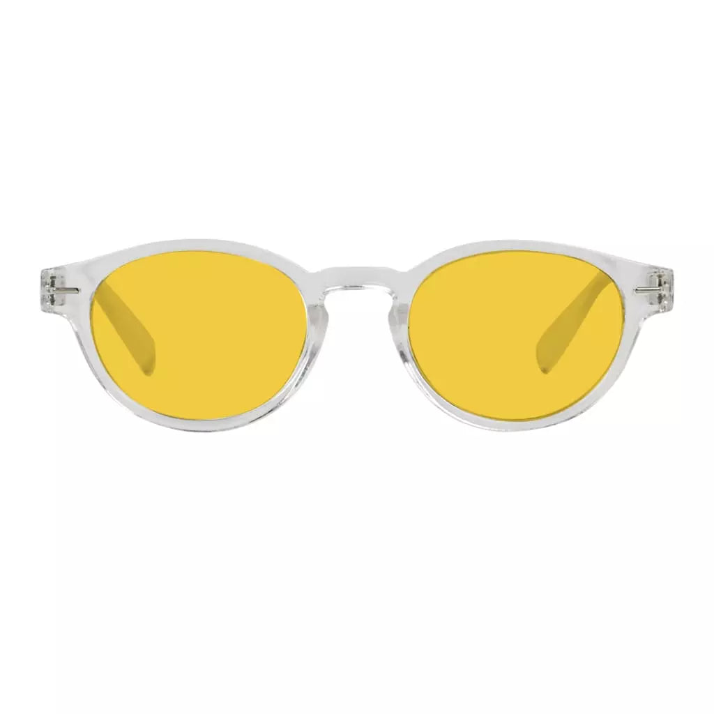 Oval Round  Amber Tinted Blue Light Blocking Reading Glasses Women