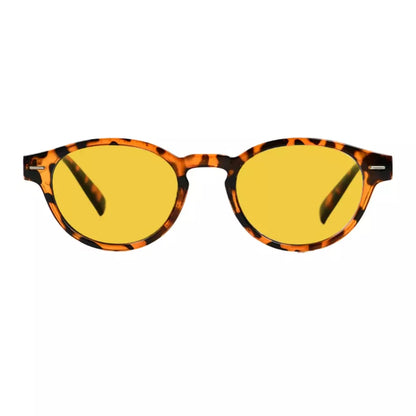 Oval Round  Amber Tinted Blue Light Blocking Reading Glasses Women