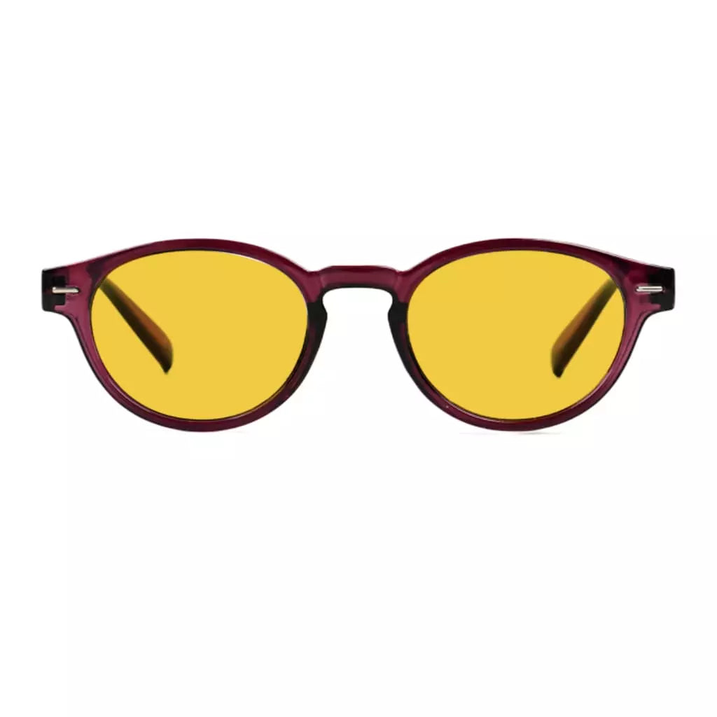 Oval Round  Amber Tinted Blue Light Blocking Reading Glasses Women