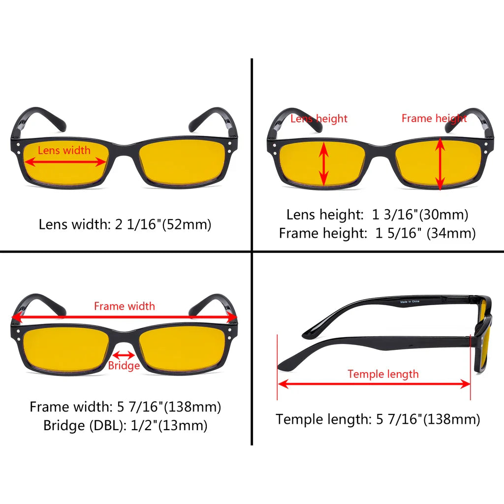 Amber Tinted Blue Light Blocking Reading Glasses Men