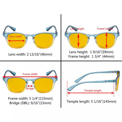 Amber Tinted Blue Light Blocking Reading Glasses Cheaters