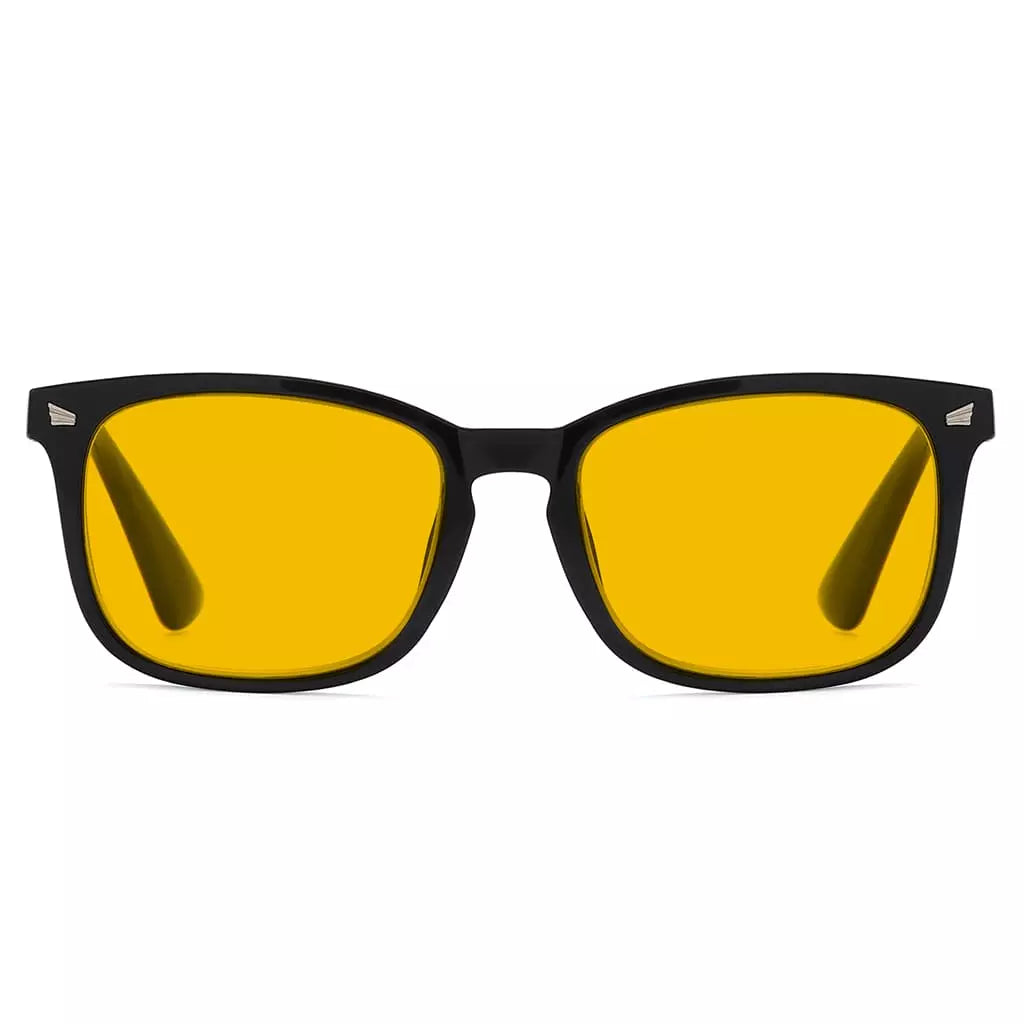 Square Amber Tinted Blue Light Blocking Reading Glasses Women