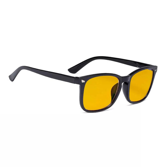 Square Amber Tinted Blue Light Blocking Reading Glasses Women