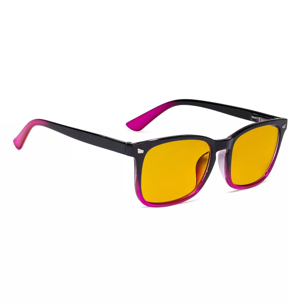 Square Amber Tinted Blue Light Blocking Reading Glasses Women