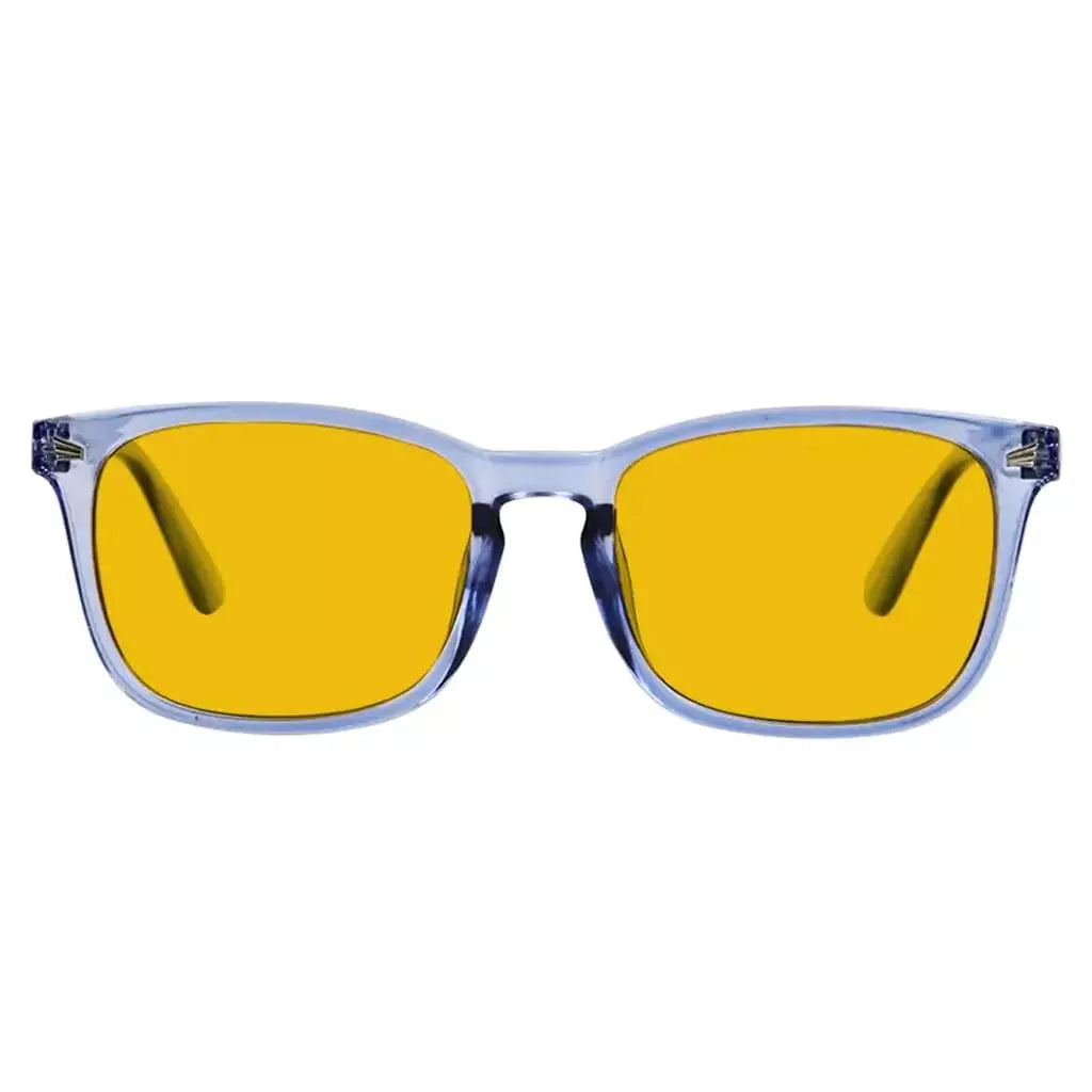 Square Amber Tinted Blue Light Blocking Reading Glasses Women