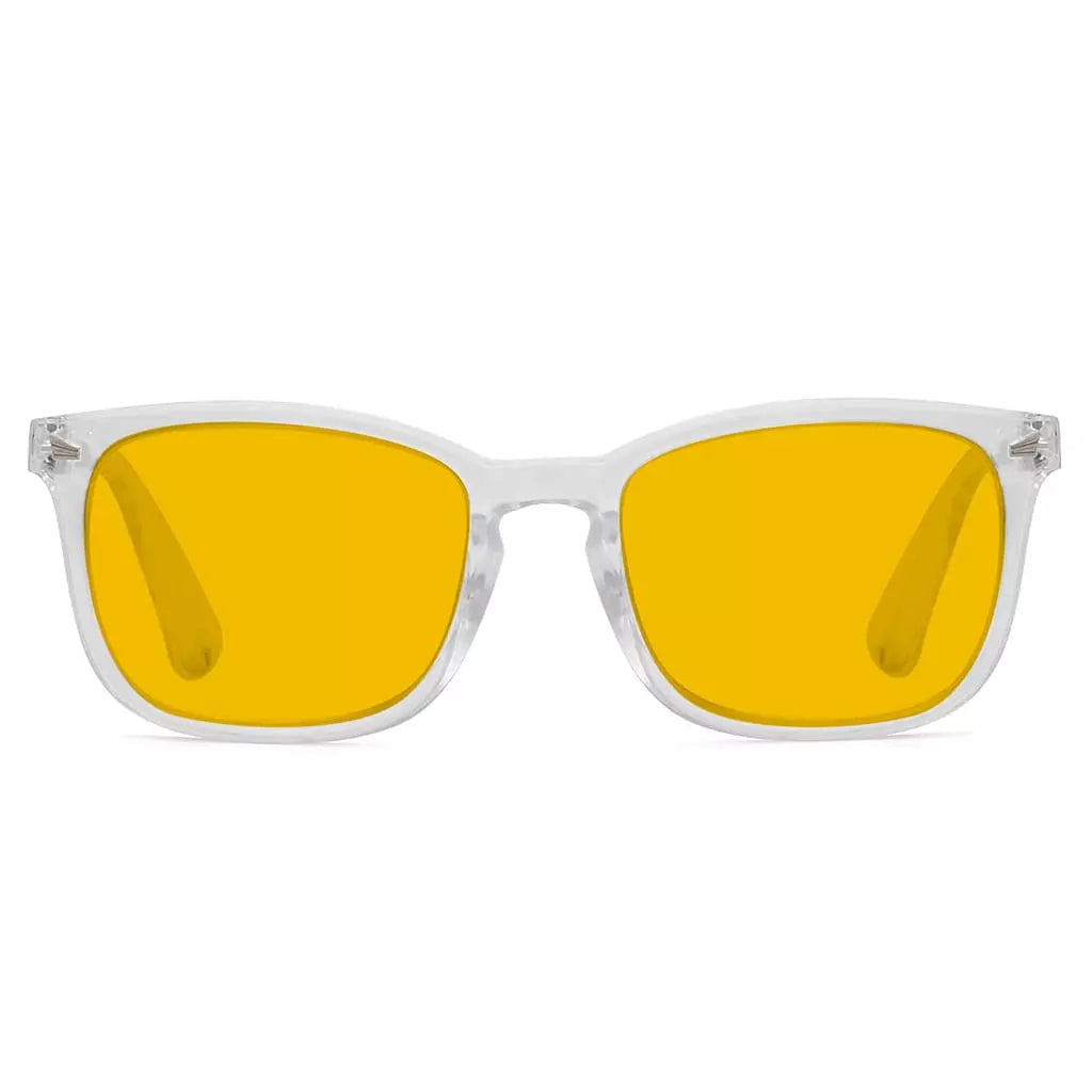 Square Amber Tinted Blue Light Blocking Reading Glasses Women