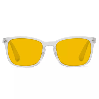 Square Amber Tinted Blue Light Blocking Reading Glasses Women
