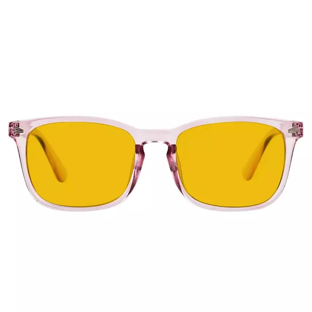 Square Amber Tinted Blue Light Blocking Reading Glasses Women