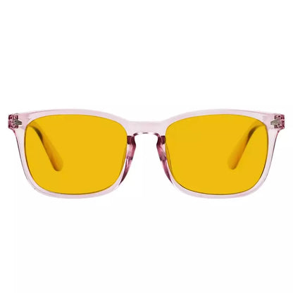 Square Amber Tinted Blue Light Blocking Glasses Women
