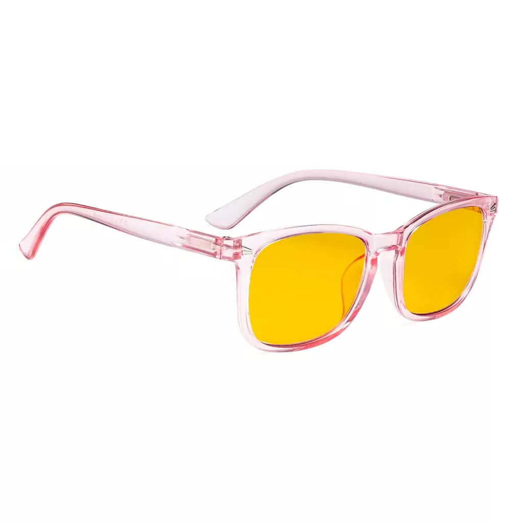 Square Amber Tinted Blue Light Blocking Glasses Women