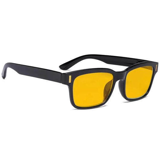 Amber Tinted Two-Tone Blue Light Blocking Reading Glasses Women