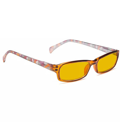 Amber Tinted Patterned Blue Light Blocking Reading Glasses Women