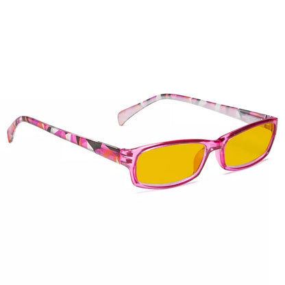 Amber Tinted Patterned Blue Light Blocking Reading Glasses Women