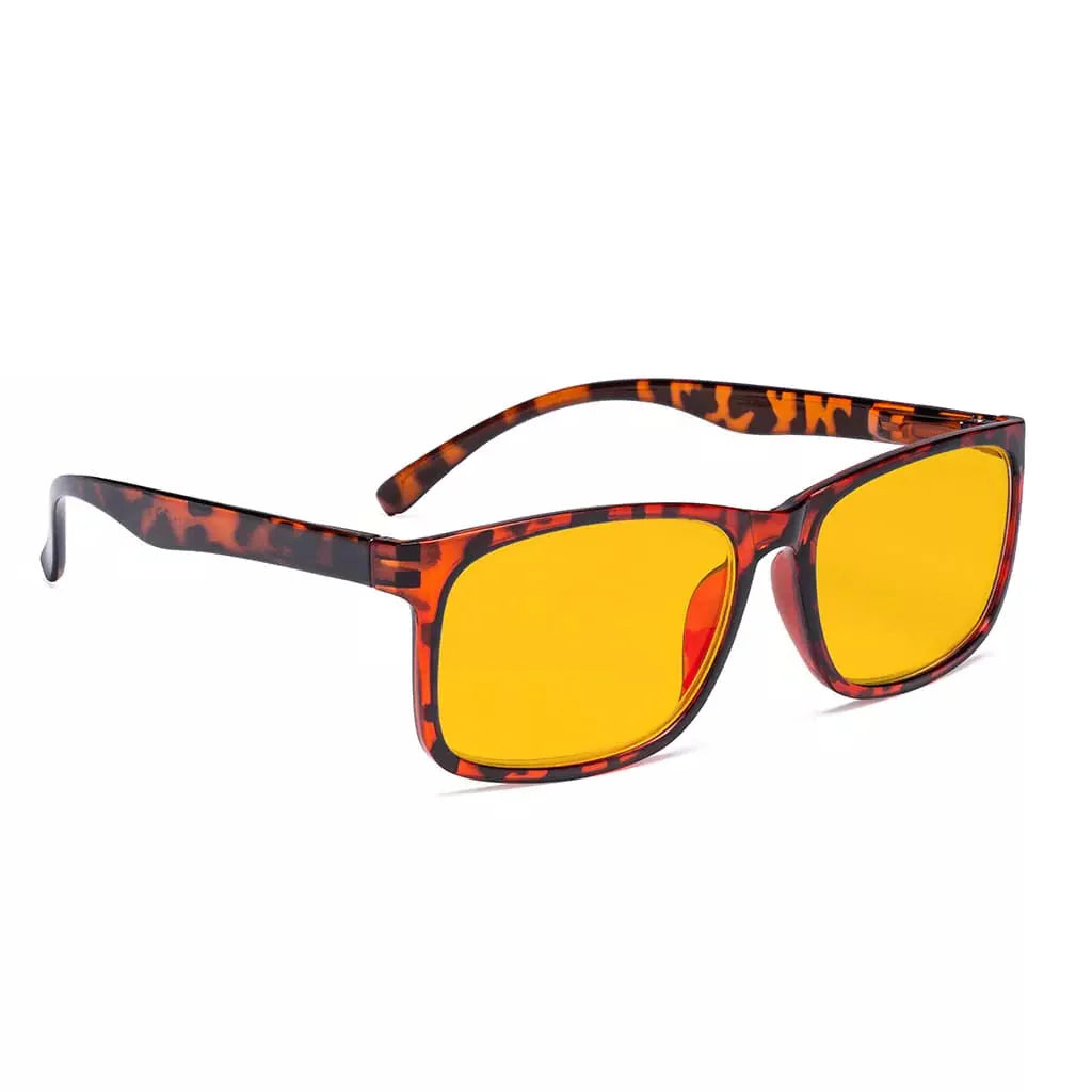 Amber Tinted Two-tone Blue Light Blocking Reading Glasses Women Men
