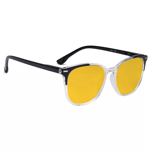 Amber Tinted Two-Tone Blue Light Blocking Reading Glasses Women