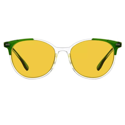 Round Amber Tinted Blue Light Blocking Reading Glasses Women