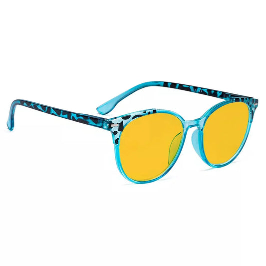 Amber Tinted Two-tone Blue Light Blocking Reading Glasses Women