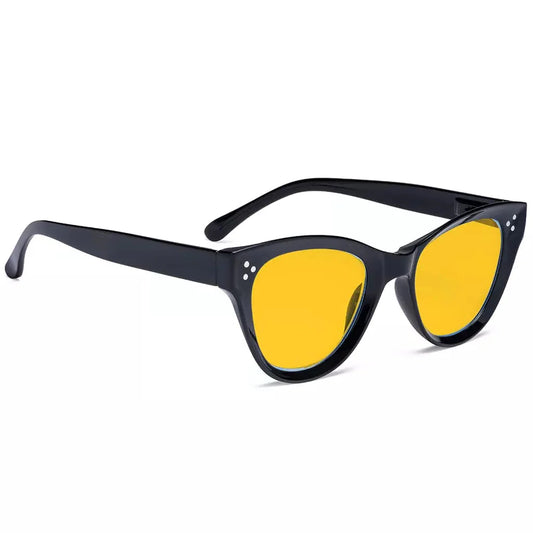 Amber Tinted Cat eye Blue Light Blocking Reading Glasses Women