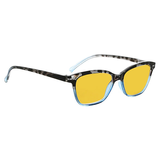 Cat Eye Amber Tinted Blue Light Blocking Glasses Women