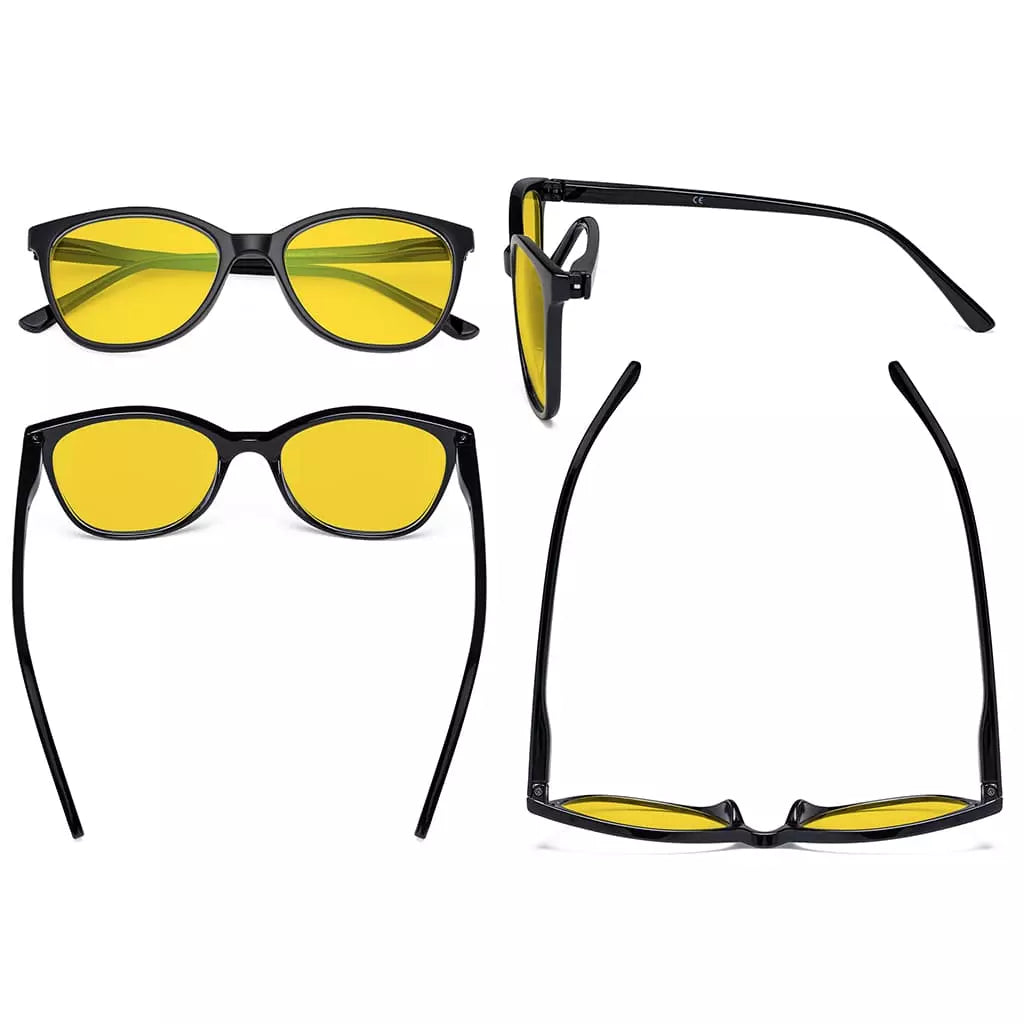 Amber Tinted Patterned Design Blue Light Blocking Reading Glasses