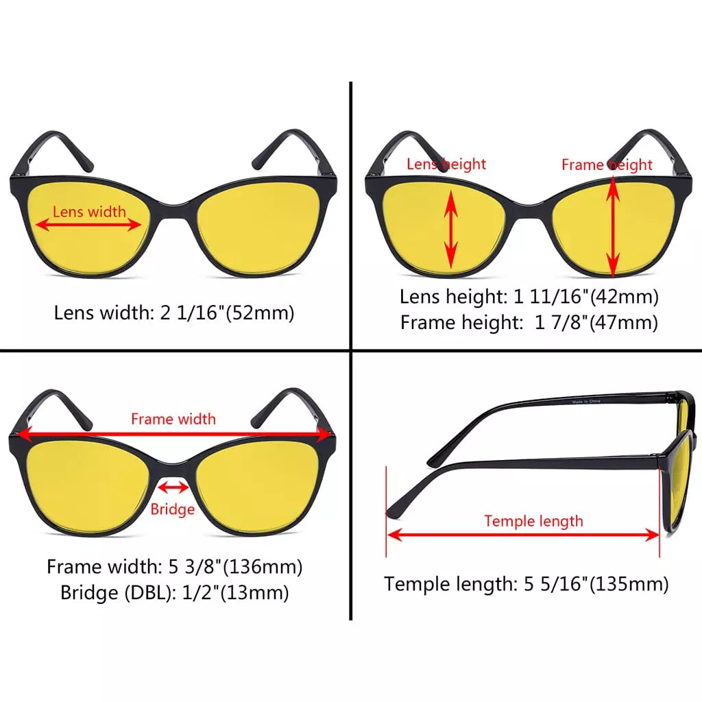 Amber Tinted Patterned Design Blue Light Blocking Reading Glasses