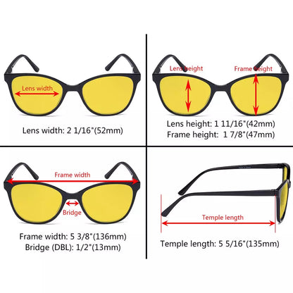 Amber Tinted Patterned Design Blue Light Blocking Reading Glasses