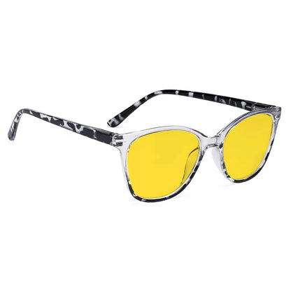 Amber Tinted Patterned Design Blue Light Blocking Reading Glasses