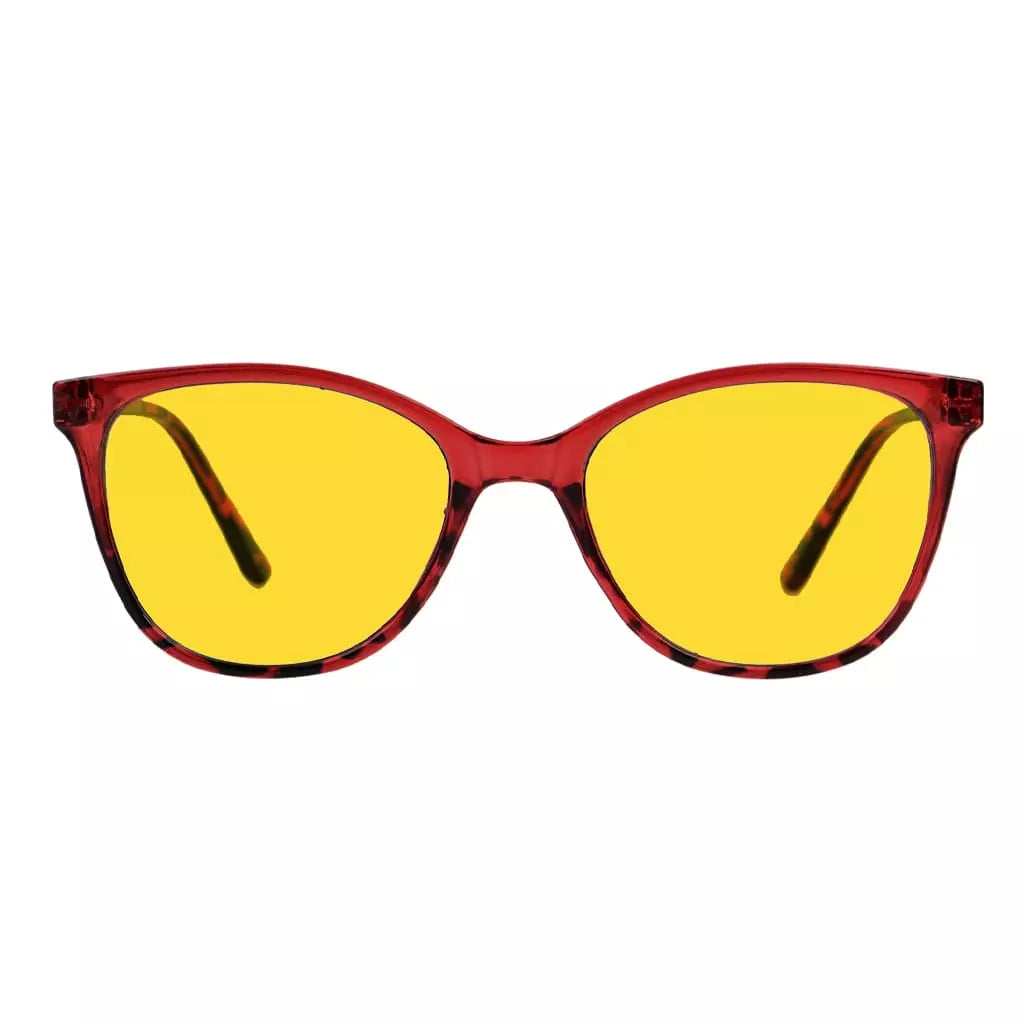 Amber Tinted Patterned Design Blue Light Blocking Reading Glasses