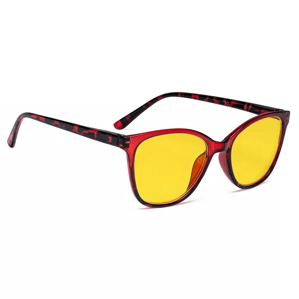 Amber Tinted Patterned Design Blue Light Blocking Reading Glasses