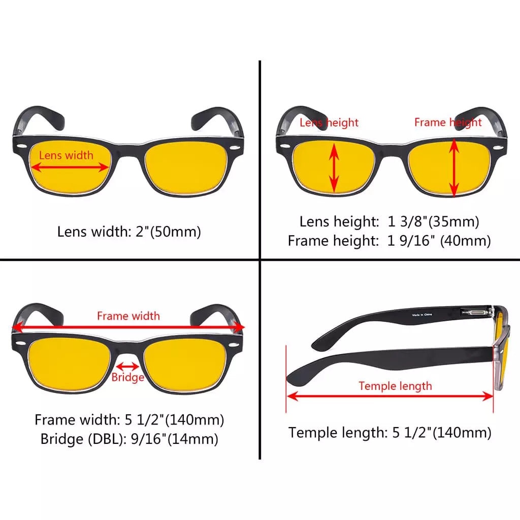 Amber Tinted Two-tone Blue Light Blocking Reading Glasses Women