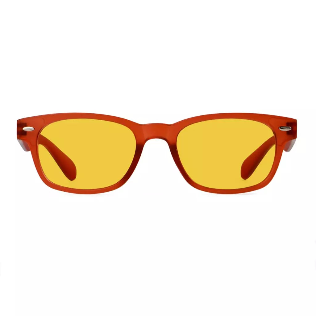 Amber Tinted Two-tone Blue Light Blocking Reading Glasses Women